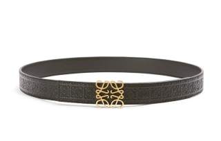 LOEWE Calfskin Leather Belts Women's Black Width 2.8cm
