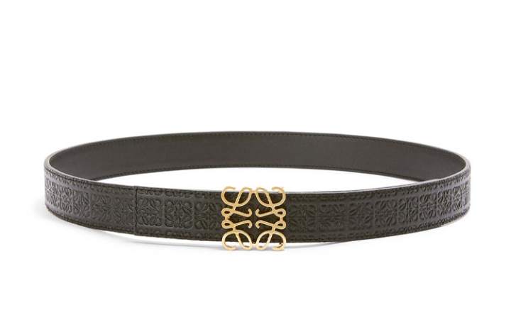 LOEWE LOEWE Calfskin Leather Belts Women's Black Width 2.8cm