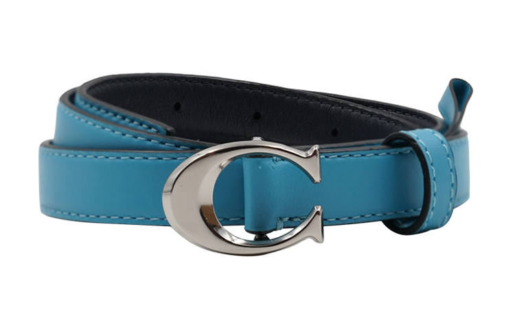 COACH COACH Cow Leather Belts Women's Blue Width 1.8cm