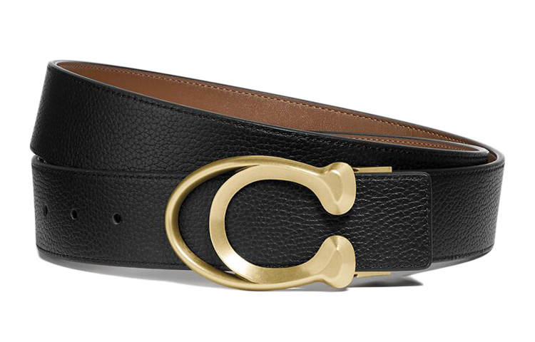 COACH COACH Cow Leather, Leather Belts Men's Width 3.8cm