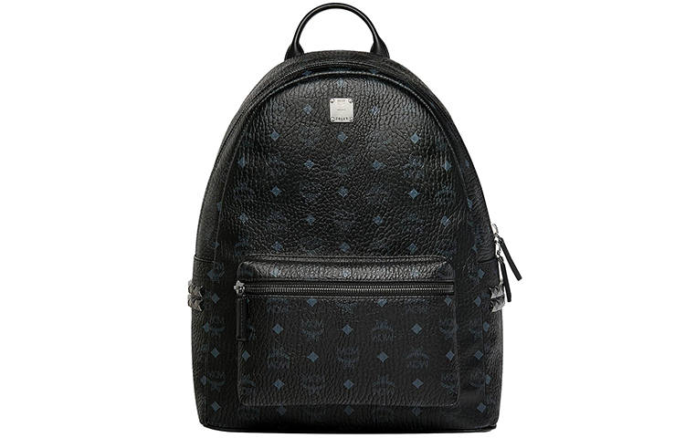 MCM MCM Coated Canvas With Nappa Leather Backpack Regular Unisex Black