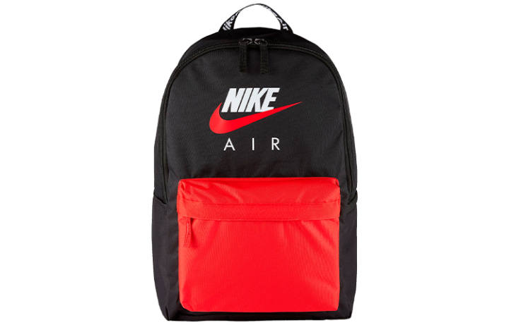 Nike Nike Heritage Polyester Backpack Regular Unisex Black Red