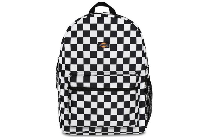 Dickies Dickies Polyester Backpack Regular Unisex Black White Plaid