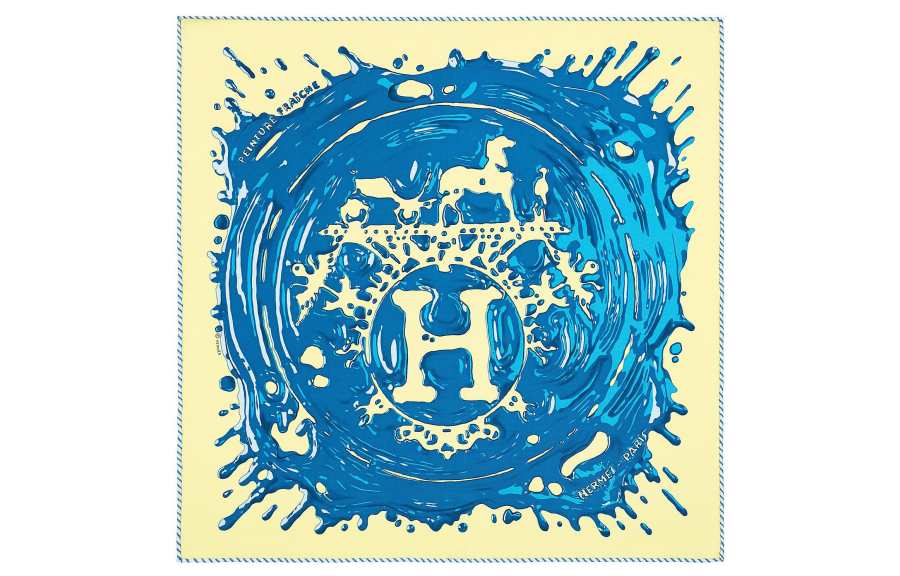 HERMES HERMES Scarves Women's Yellow/Blue