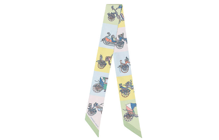 HERMES HERMES Silk Scarves Women's Yellow