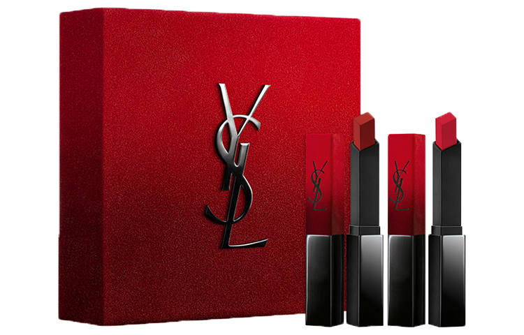 SAINT LAURENT Lipstick Makeup Set, Red Velvet Box Limited Edition Easy to Blend Natural Complexion