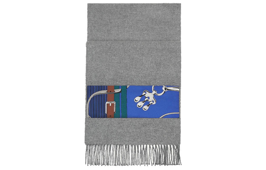 HERMES HERMES Knit Scarves Women's Mixed Gray