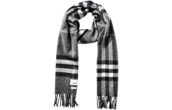 Burberry Burberry Cashmere Knit Scarves Unisex Black Gray