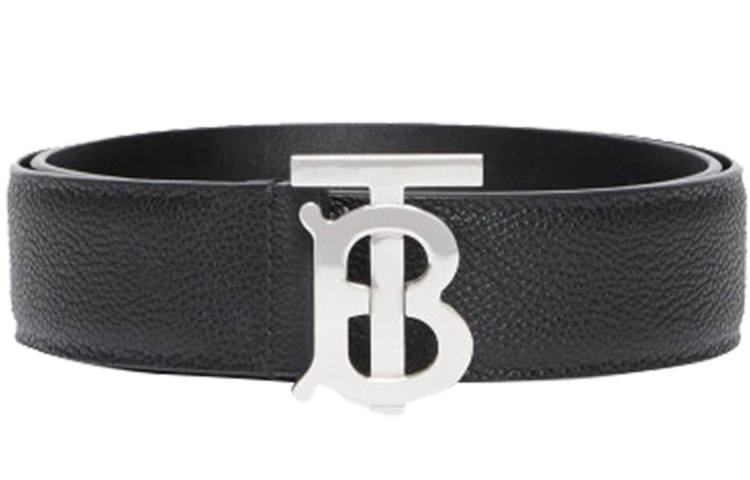 Burberry Burberry Leather Belts Men's Black Width 3.5cm