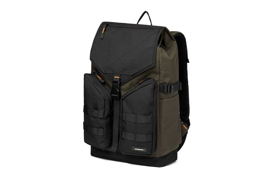 COMBACK COMBACK Polyamide Laptop Bag Backpack Large Unisex Black/Green Color