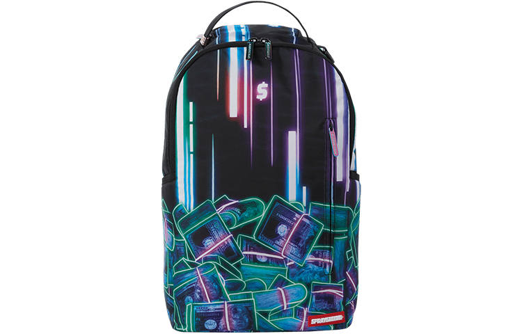 SPRAYGROUND Fabric Laptop Bag Backpack Medium Unisex Neon Dollar Color Block