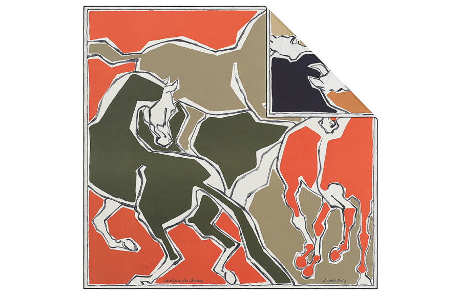 HERMES HERMES Scarves Unisex Orange