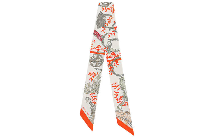HERMES HERMES Twilly Scarves Unisex Tawny