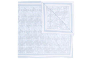 BALMAIN Knit Scarves Men's White/Light Blue