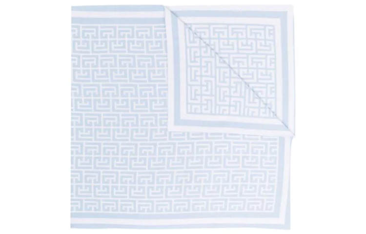 BALMAIN BALMAIN Knit Scarves Men's White/Light Blue