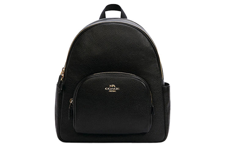 COACH COACH Court Leather Backpack Women's Black