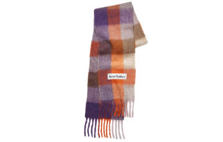 Acne Studios Alpaca Knit Scarves Unisex Lilac/Orange/Brown