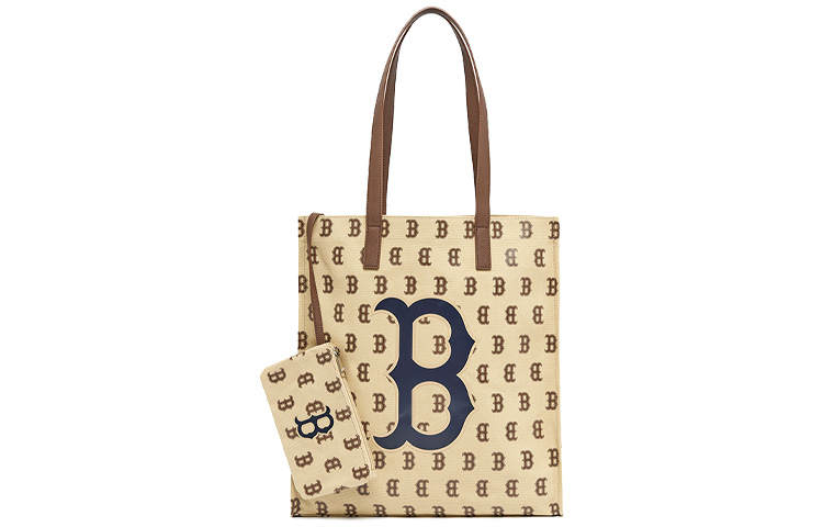 MLB MLB Monogram Collection Polyester Square Bag, Combo Bag, Handbag Regular Women's Khaki