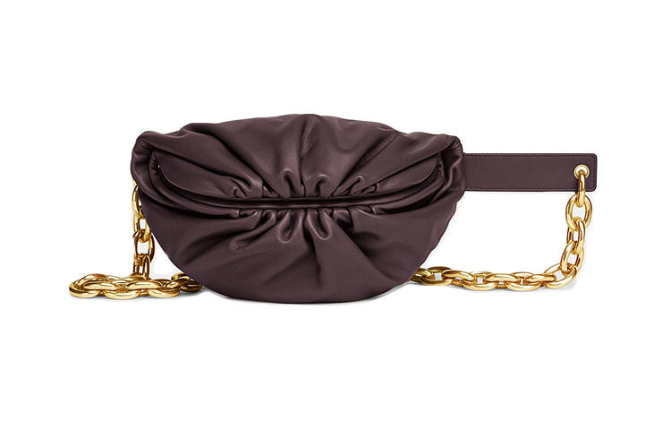 Bottega Veneta POUCH Cloud Bag Chain Calfskin Clutch, Crossbody Bag, Shoulder Bag Women's Grape Purple