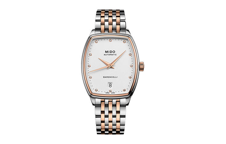 MIDO Baroncelli Automatic Mechanical Movement 30m Waterproof Women's Watch 35mm White Dial