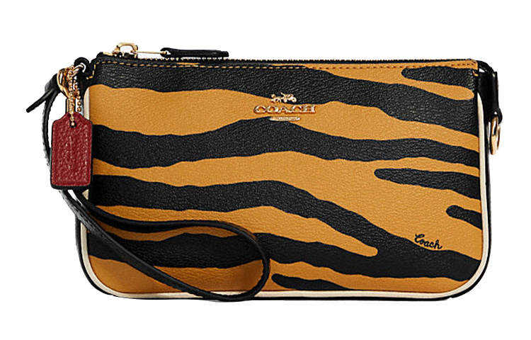 COACH Nolita Coated Canvas With Leather Pochette, Shoulder Bag, Clutch Small Women's Yellow/Black