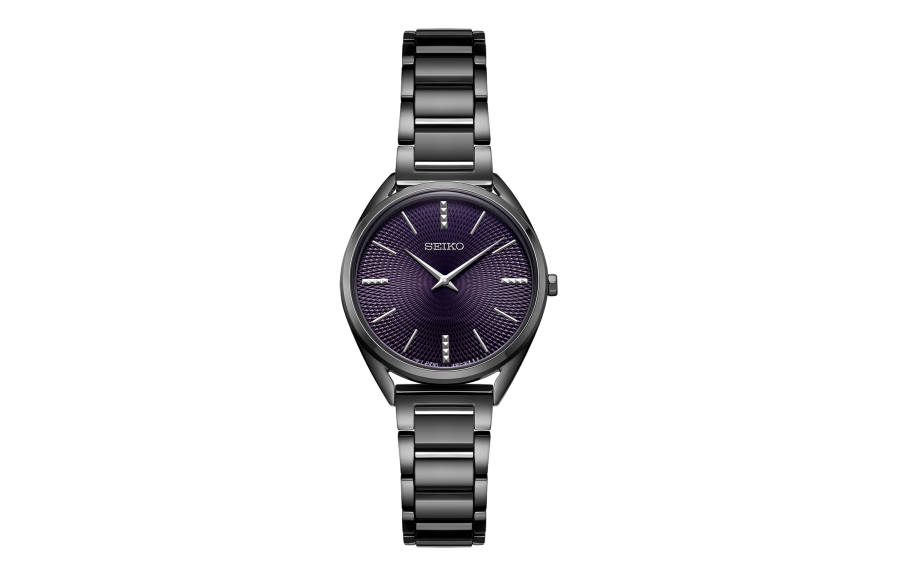 SEIKO Quartz Movement Stainless Steel Strap Watch Women's Watch Purple Watch Dial