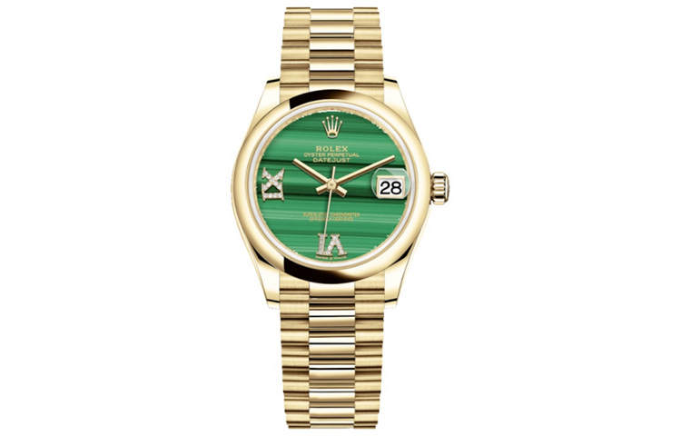 ROLEX ROLEX K Automatic Mechanical Movement Women's Watch 31mm Green Dial 18ct Gold Strap