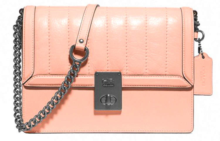 COACH COACH Hutton Leather Shoulder Bag Women's Pink