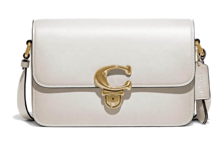 COACH Studio Glove Tanned Leather Shoulder Bag, Crossbody Bag Medium Women's White