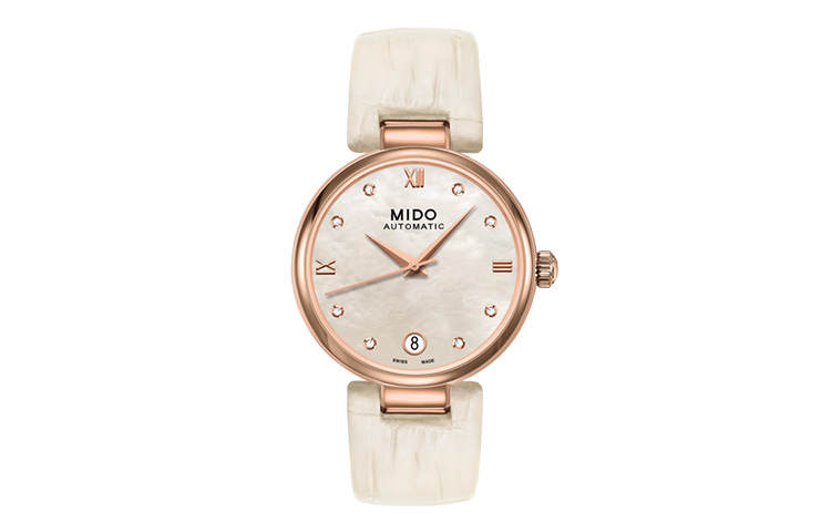 MIDO Baroncelli Collection Automatic Mechanical Movement 50m Waterproof Women's Watch 33mm White Dial