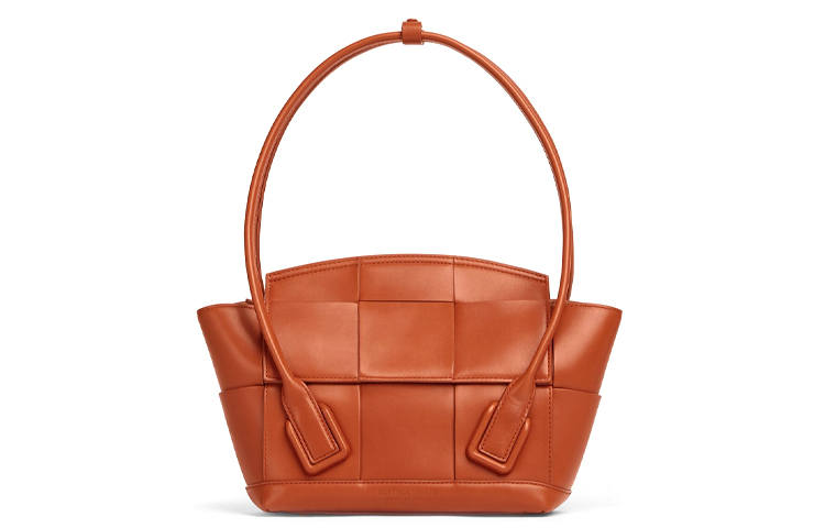 Bottega Veneta Arco Cow Leather Handbag, Shoulder Bag Women's Brown