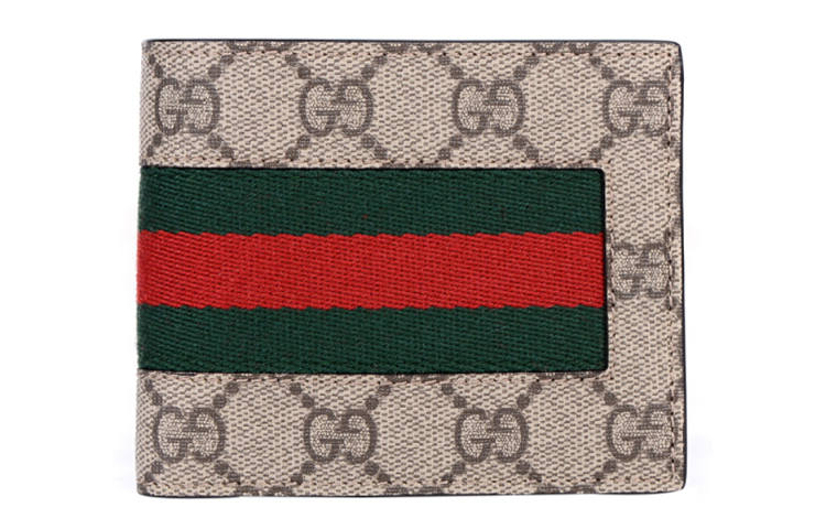 GUCCI GUCCI Artificial Leather Wallet Men's Ebony/Brown