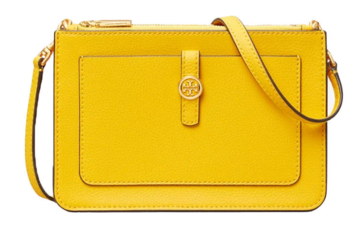TORY BURCH Walker Leather Crossbody Bag Women's Yellow