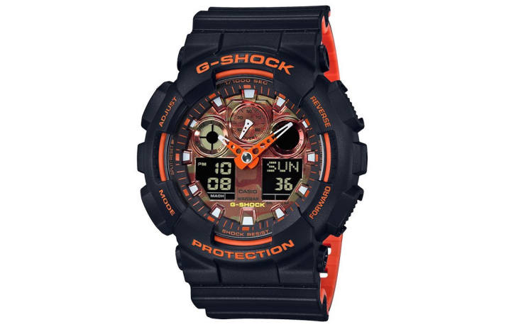 CASIO CASIO Men Liquid Crystal/Analog Dual Display Series Black Watch GA-100BR-1APR