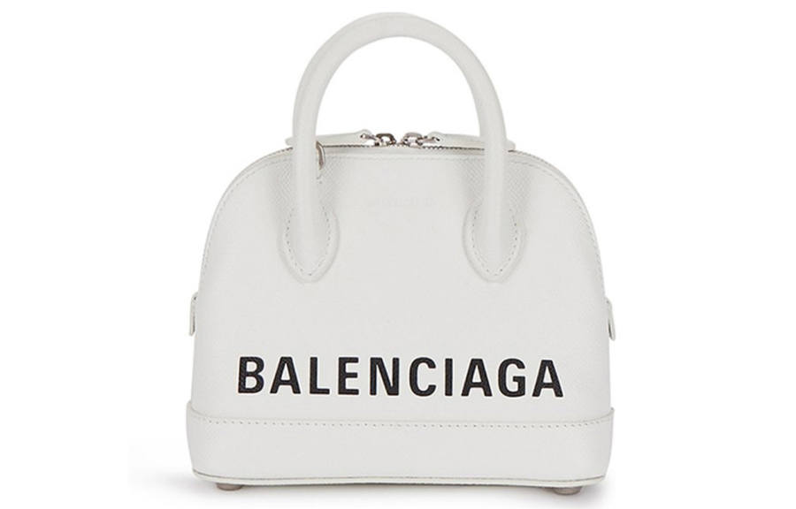 Balenciaga Ville Calfskin Dome Bag, Shoulder Bag, Handbag Women's White