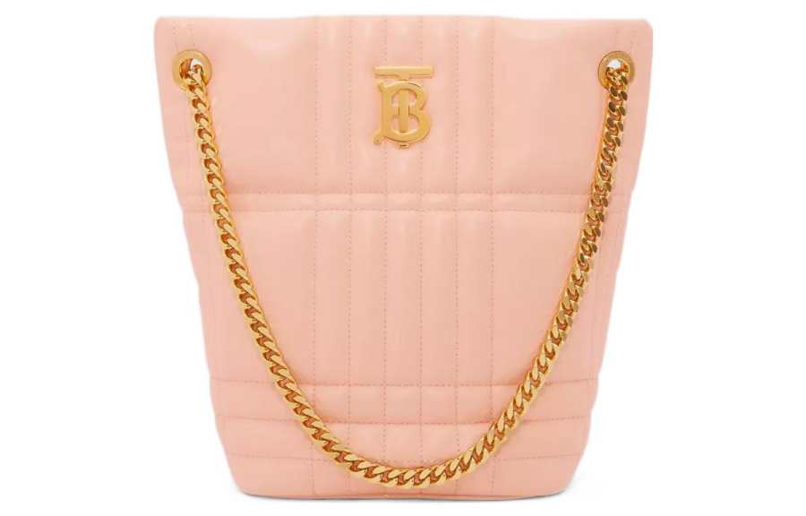 Burberry Lola Bag Sheepskin Crossbody Bag, Shoulder Bag Small Women's Peach Pink