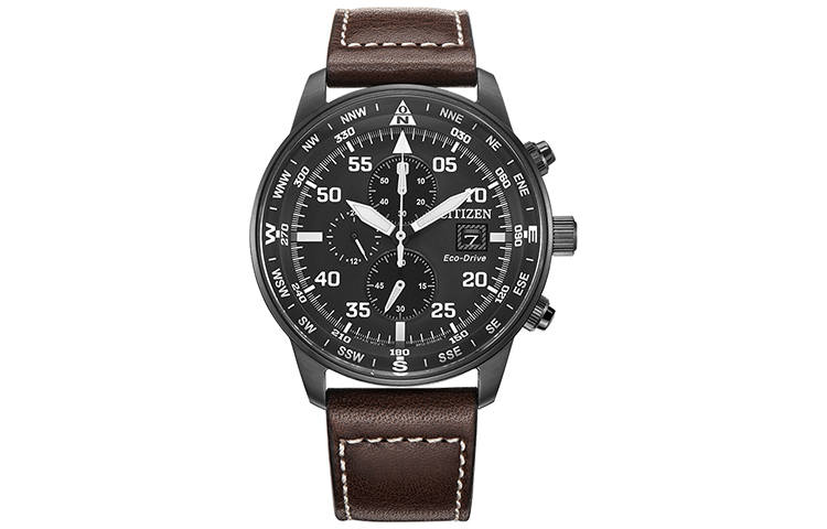 CITIZEN Ecology Drive Collection Light Powered Quartz Movement Cow Leather Strap Watch Men's Watches