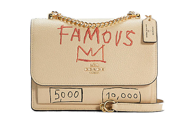 COACH X Jean Michel Basquiat Collaboration Klare Leather Trunk Bag, Crossbody Bag, Shoulder Bag Small Women's Khaki