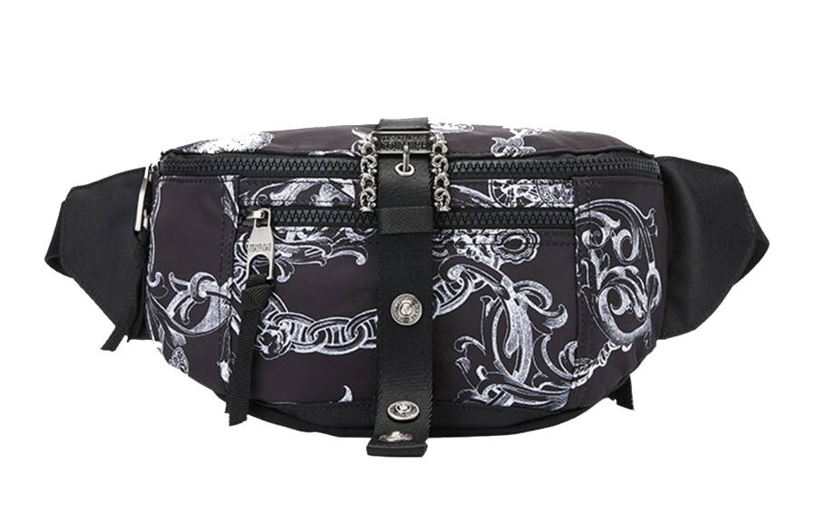 VERSACE JEANS COUTURE Fabric Fanny Pack Small Men's Black