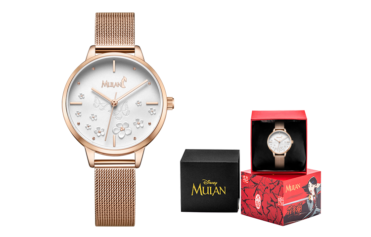 Disney Mulan Series Quartz Movement Stainless Steel Strap Watch Women's Watch White Dial SM 17008