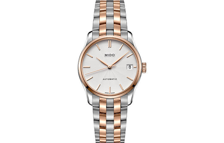 MIDO Automatic Mechanical Movement Women's Watch 33mm White Dial Stainless Steel PVD Coating Strap
