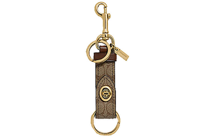 COACH COACH Leather Keychain Bag Accessory Bag Accessory Unisex Khaki