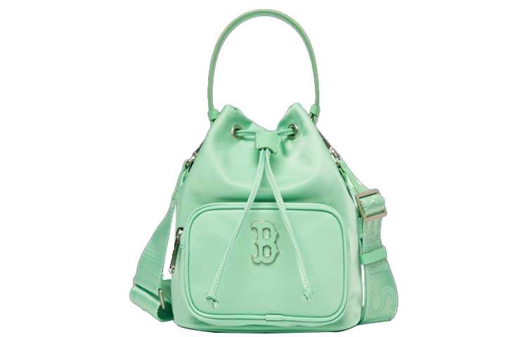 MLB Nylon Fabric Bucket Bag, Handbag, Shoulder Bag, Crossbody Bag Unisex Mint Green