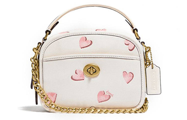 COACH Lunchbo Cow Leather One Shoulder Handbag Women's White