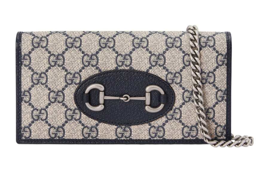 GUCCI Canvas Shoulder Bag, Crossbody Bag Women's Blue & Beige