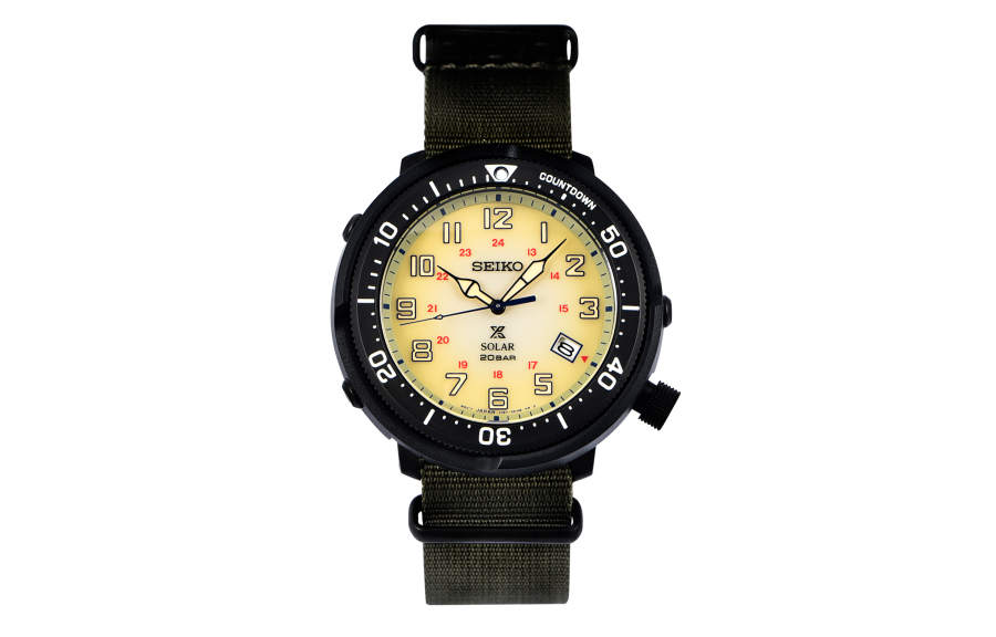 SEIKO Quartz Movement Nylon Strap Watch Men's Watches Yellow Watch Dial SBDJ029J