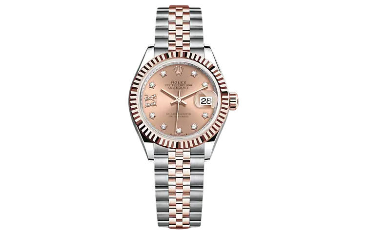ROLEX Automatic Mechanical Movement Women's Watch 28mm Pink Watch Dial Oystersteel Case