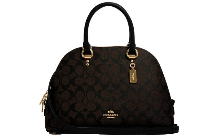 COACH Katy Leather Dome Bag, Portable Crossbody Bag, Shoulder Bag Regular Women's Dark Brown