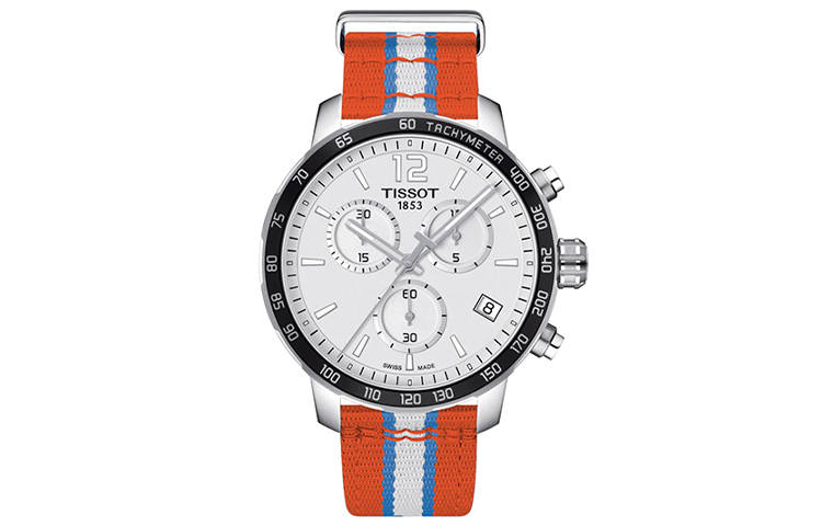 TISSOT Time Jog Collection Quartz Movement 100m Waterproof Men's Watch 42mm White Dial Stainless Steel Case