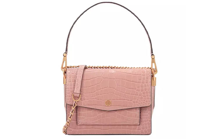 TORY BURCH Robinson Cow Leather Handbag, Shoulder Bag Small Women's Nude Pink
